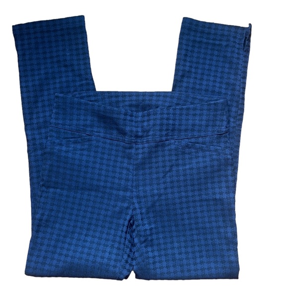 Joe Benbasset Pants - Navy Blue/Black Houndstooth Skinny Pants, Stretchy, Cropped P231